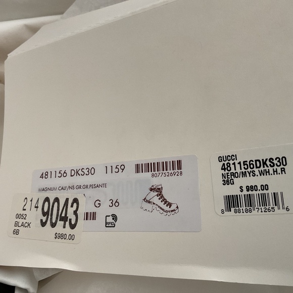 Gucci combat boots/ leather, black color - Picture 11 of 14